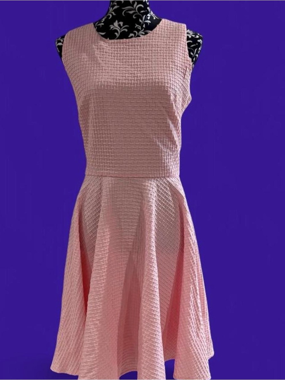 Melonie T Pink Textured Party Dress Size 10 Fit & Flare